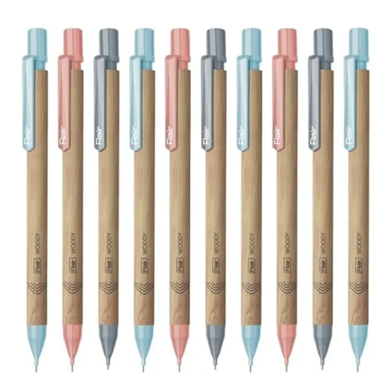 Flair Woody 0.7mm & 0.5mm Multicolor Mechanical Pencil-Pack of 10