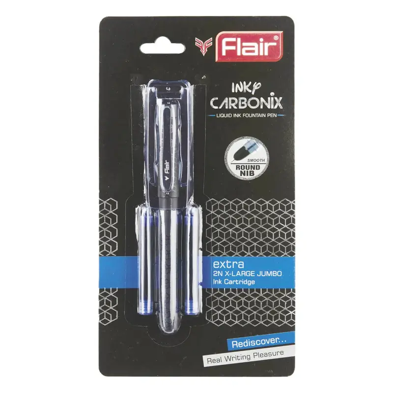 Flair Inky Carbonix Liquid Ink Fountain Pen-Pack of 3