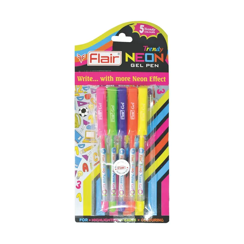 Flair Trendy Neon 0.5mm Gel Pen Set