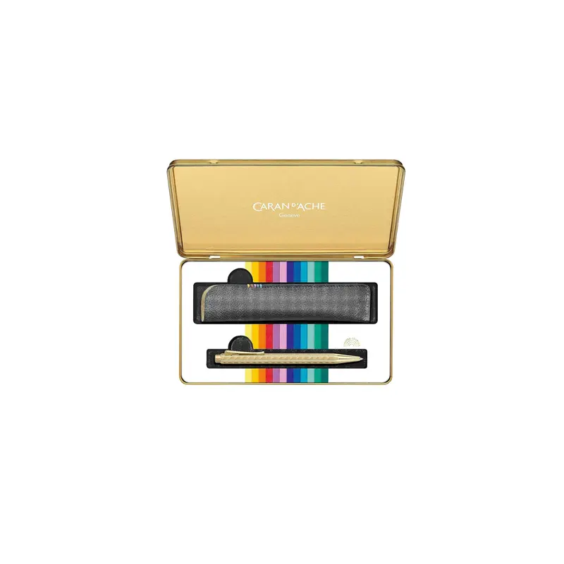 Caran D'Ache COLOUR TREASURE ECRIDOR SUNLIGHT Gift Set Ballpoint Pen & Leather Case