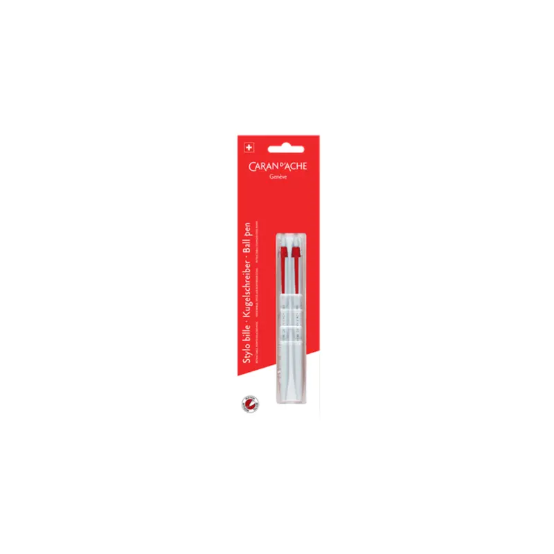 Caran D'Ache Retractable Pen Metal Cartridge with Steel Tip Non-Refillable 2PC