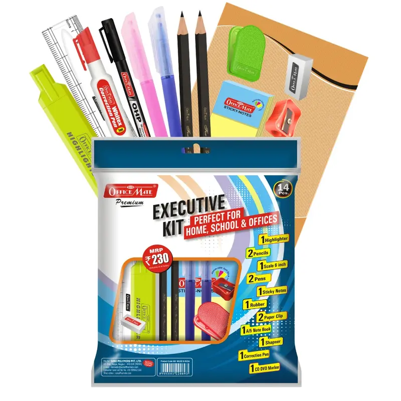Soni Officemate Executive Kit, Assorted 14 Stationery Items