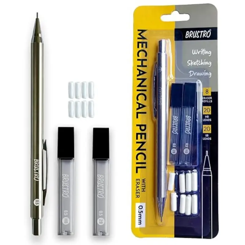 Brustro Mechanical Pencil Set HB-20 leads With Eraser