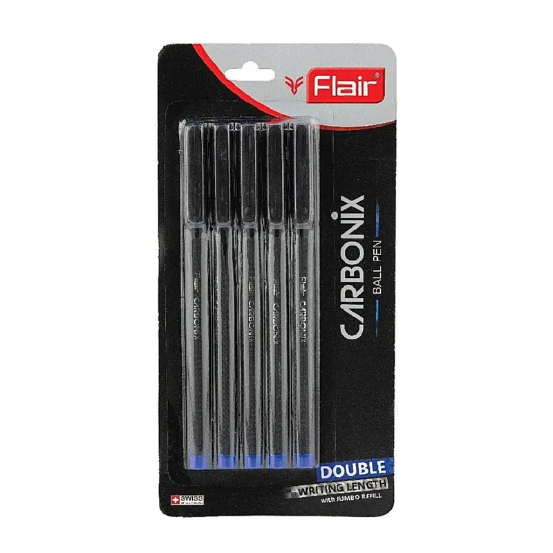 Flair Carbonix Blue Ink Ball Pen-Pack of 5