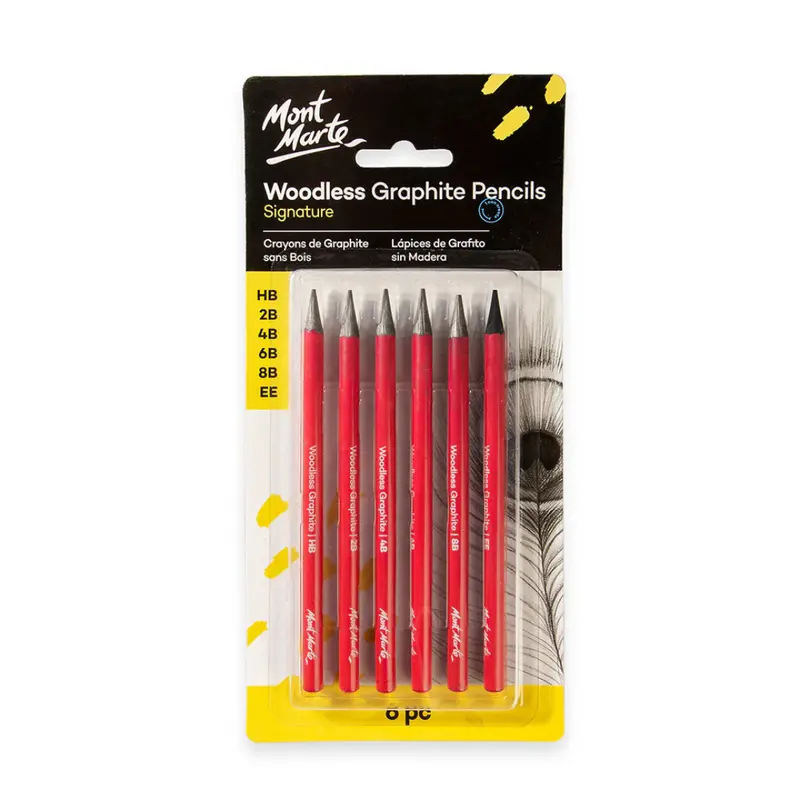 Mont Marte Woodless Graphite Pencils Signature 6pc