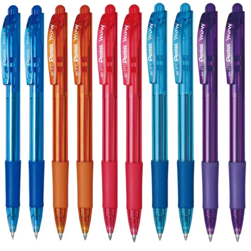 Pentel Wow Retractable Ballpoint Pen BK417 (Pack of 10)