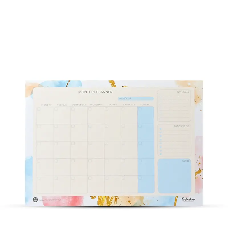 Scholar A4 Monthly Planner Horizontal