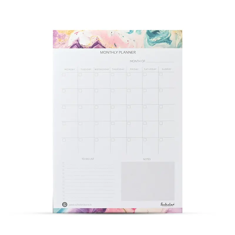 Scholar A4 Monthly Planner Vertical