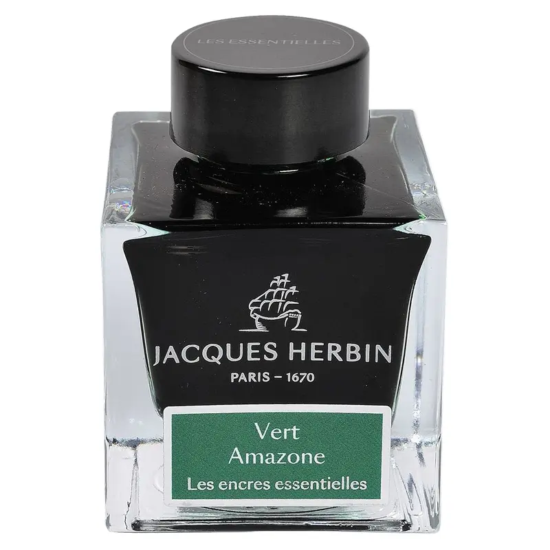 Jacques Herbin Essentielles Ink Bottle (Vert Amazone - 50 ML) 13137JT