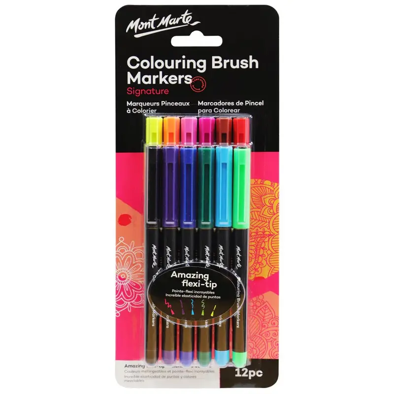 Mont Marte Colouring Brush Markers Signature - 12pc