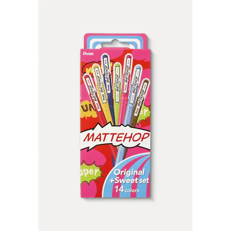 Pentel Hybrid Mattehop Gel Pen Set