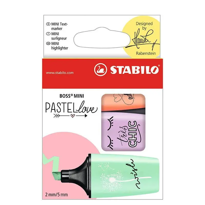 Stabilo Boss Mini Pastel Love Surligneur Highlighter Set