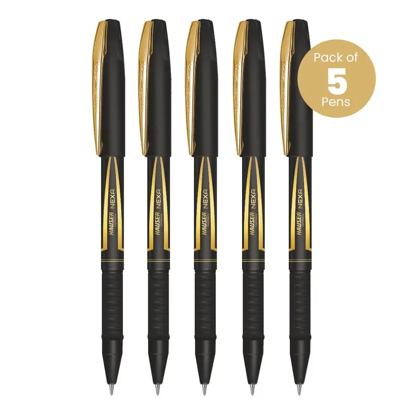 Hauser Nexa Gold Ball Pen-Pack of 5