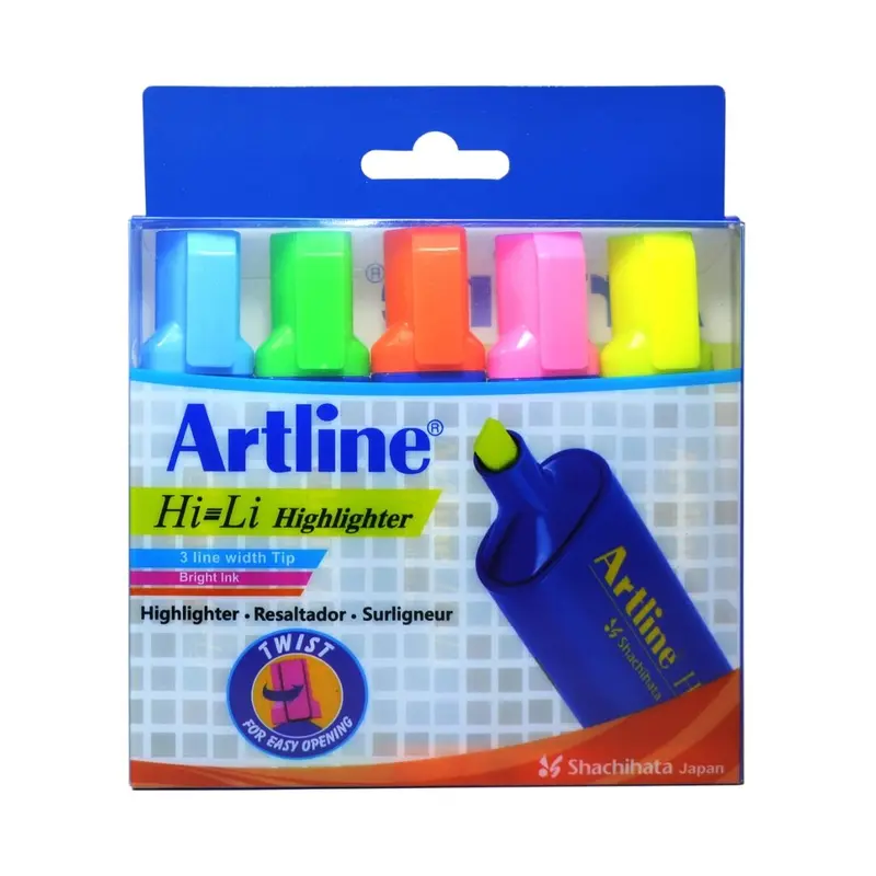 Artline Hi=Li Highlighter-Set Of 5