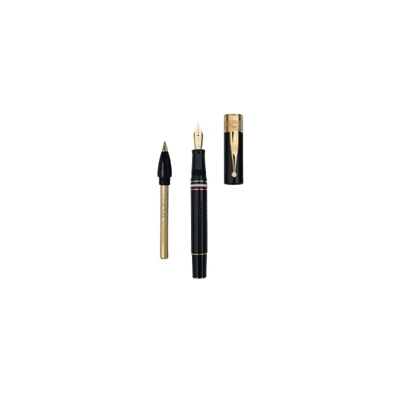 Gioia Partenope Dual Pen- Fountain Pen & Rollerball Pen- Black GT