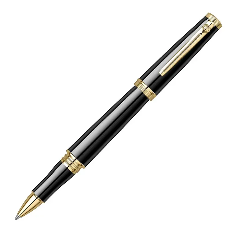 Scrikss Heritage Glossy Black With 23k Gold Plated Roller ball Pen ,1.0mm Point refill