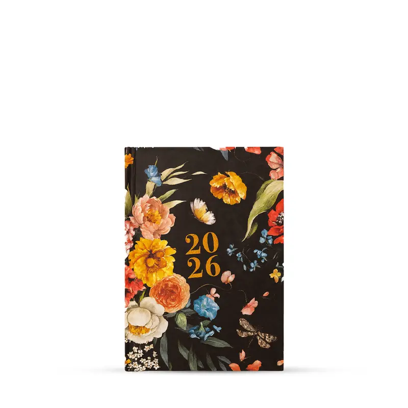 The Art Loom Black Floral Garden 2026 Annual Planner