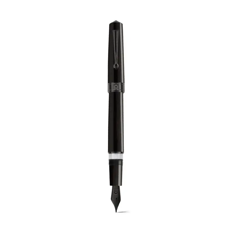 Arista One Classic Shinny Black-titanium Trims Fountain Ink Pen