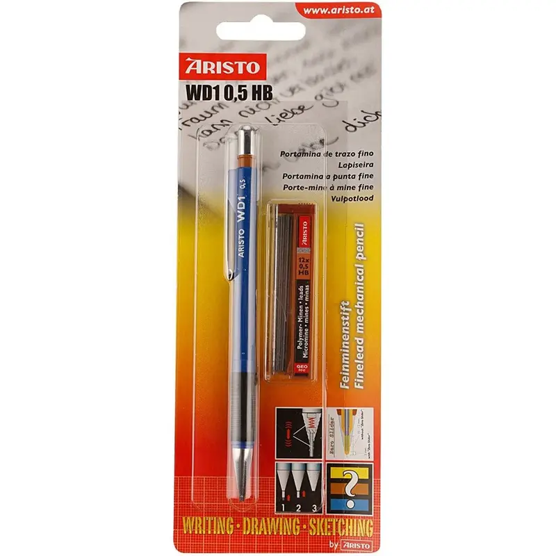 Aristo WD1 Blue Mechanical Pencil with 0.5mm 12 HB Leads
