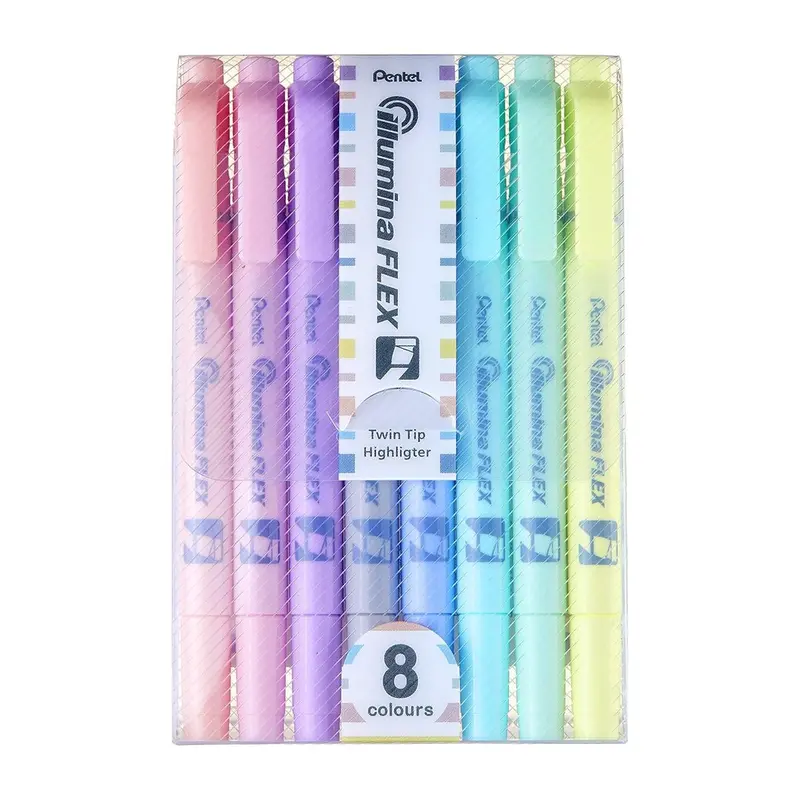 Pentel Dual Highlighter Pastel Illumina Flex (Twn) Set Of 8colors