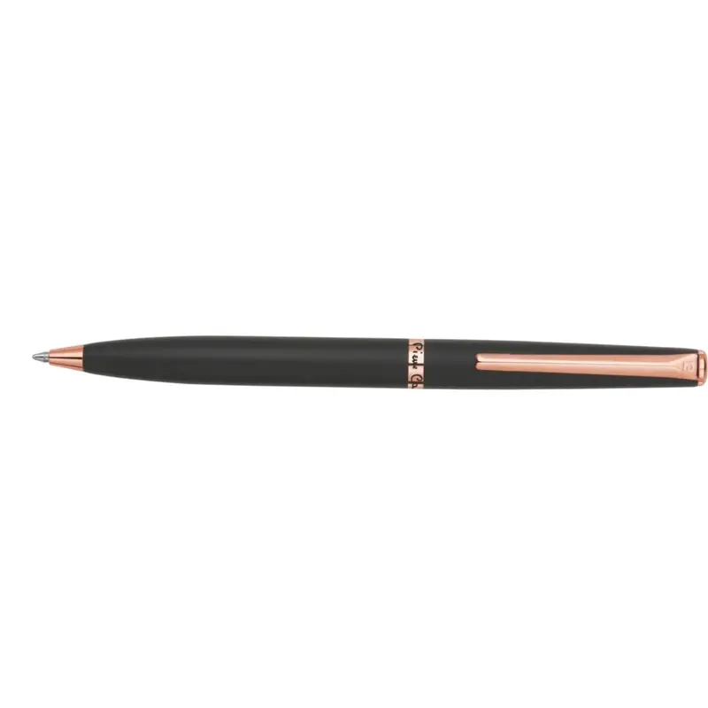 Pierre Cardin Crest Matte Black Golden Trim Ball Pen