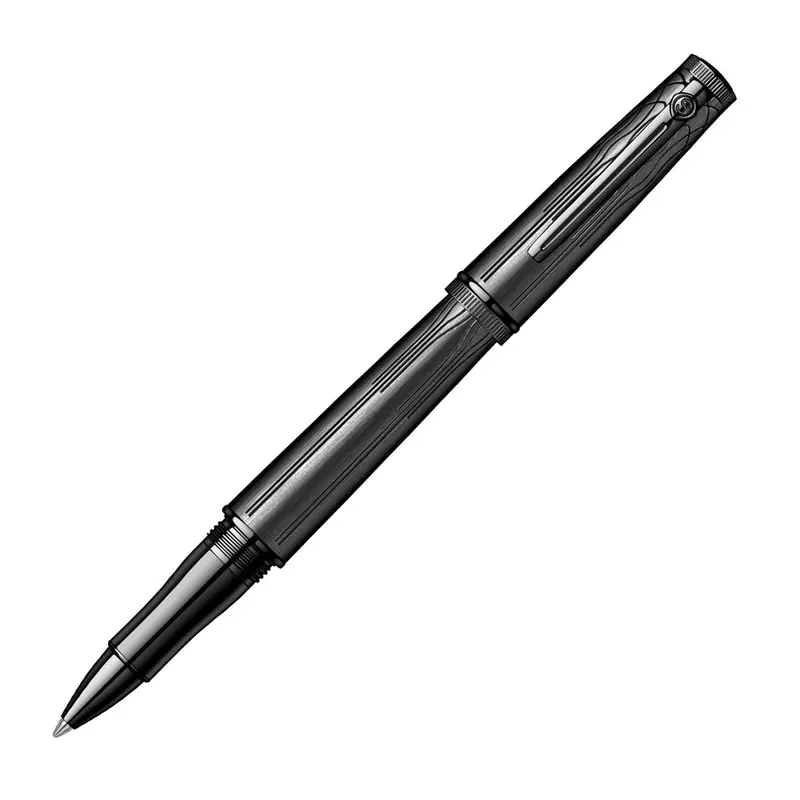 Scrikss Heritage Matt With Titanium Plated Engraved Design Black Roller ball Pen