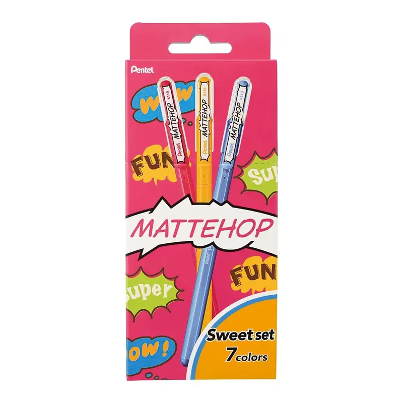 Pentel Rollerball Pen Matte Hop 1.0mm - Set of 7