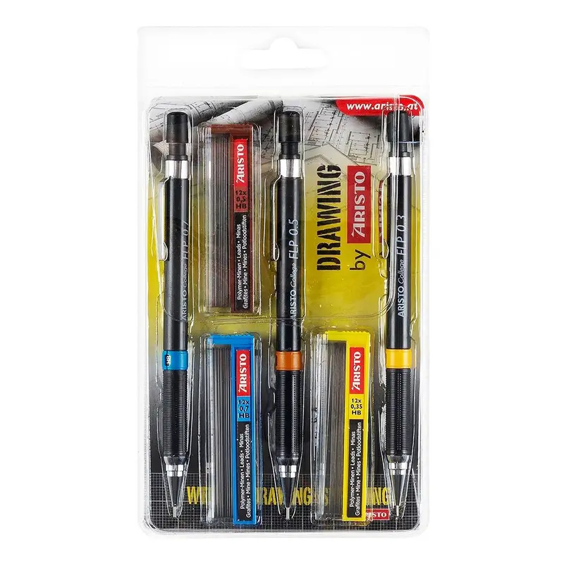Aristo Geocollege 3pc(0.35/0.5/0.7mm) Set HB Mechanical Pencil
