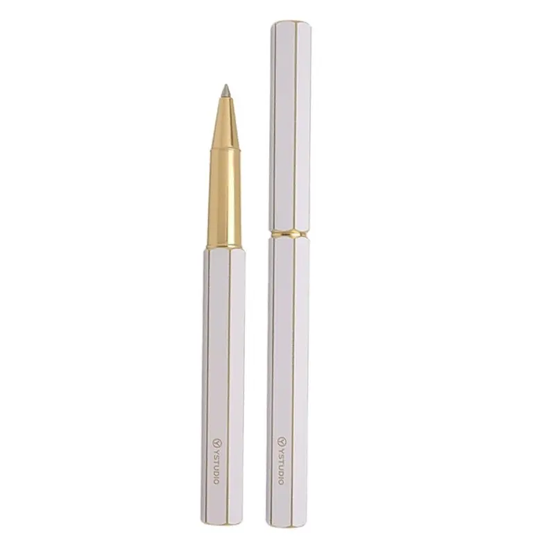 Ystudio Classic Revolve Brass White Rollerball Pen