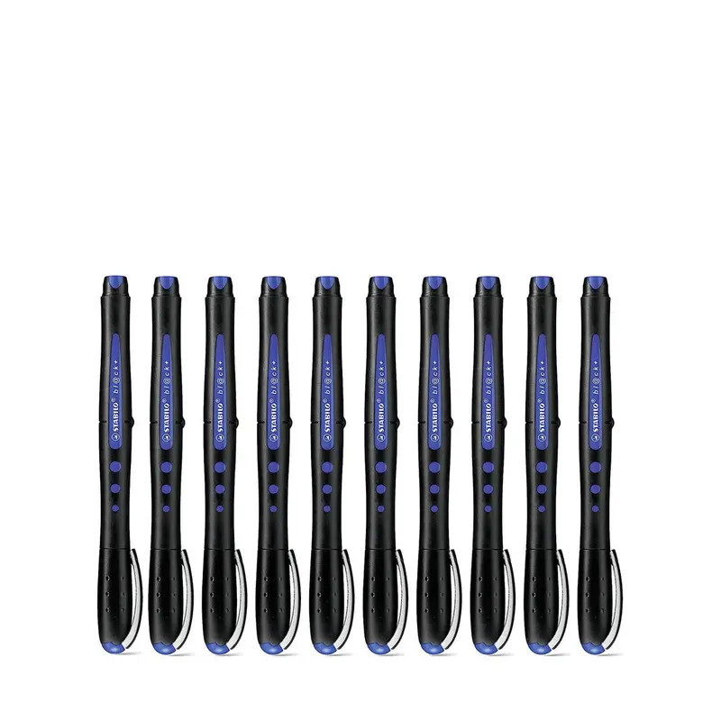 Stabilo Black+ Fine Tip Blue Rollerball Pen