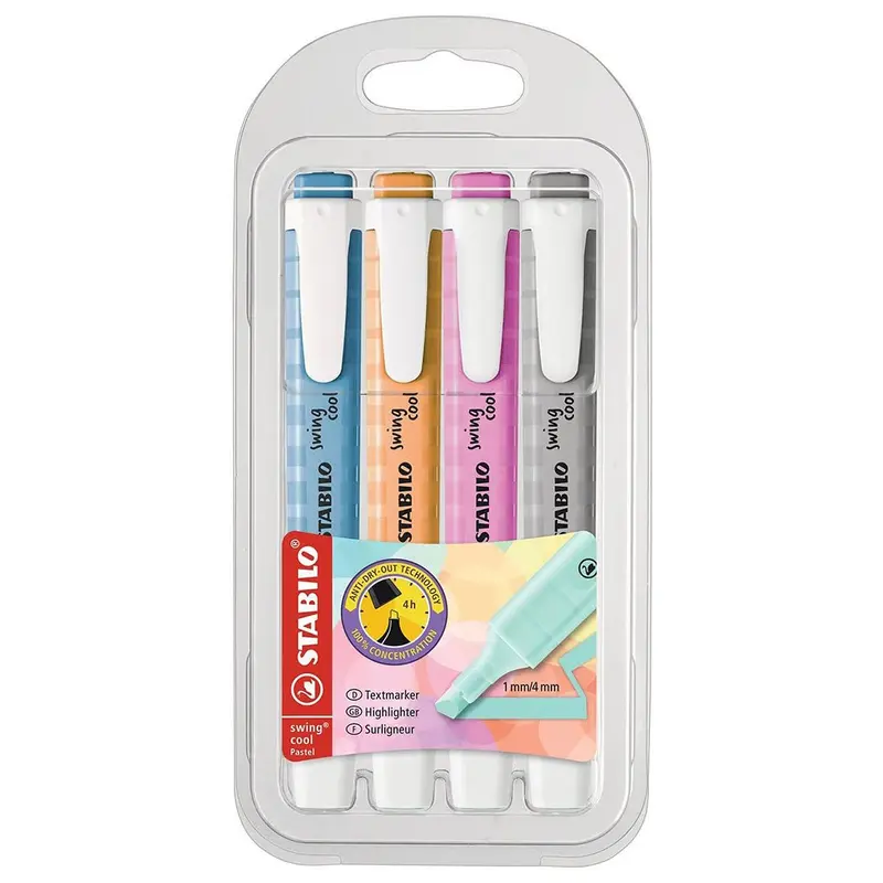 Stabilo Swing Cool Pastel Highlighters- Pack of 4