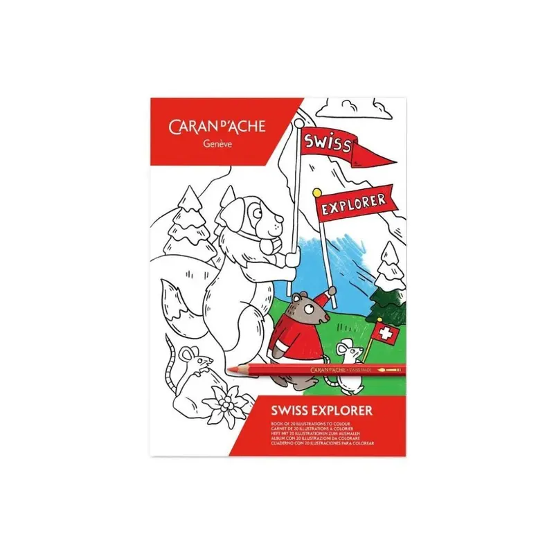 Caran D'ache Swiss Explorer A5 Colouring Book 20 Pages
