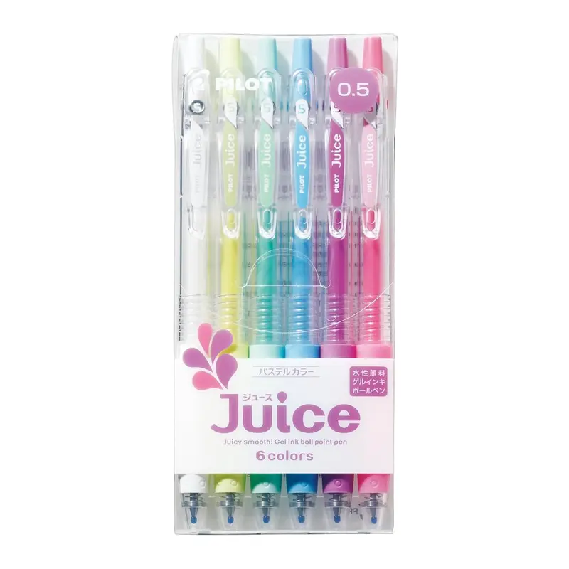 Pilot Japan Pastel 0.5mm Juice Gel Pen - 6 Color Set