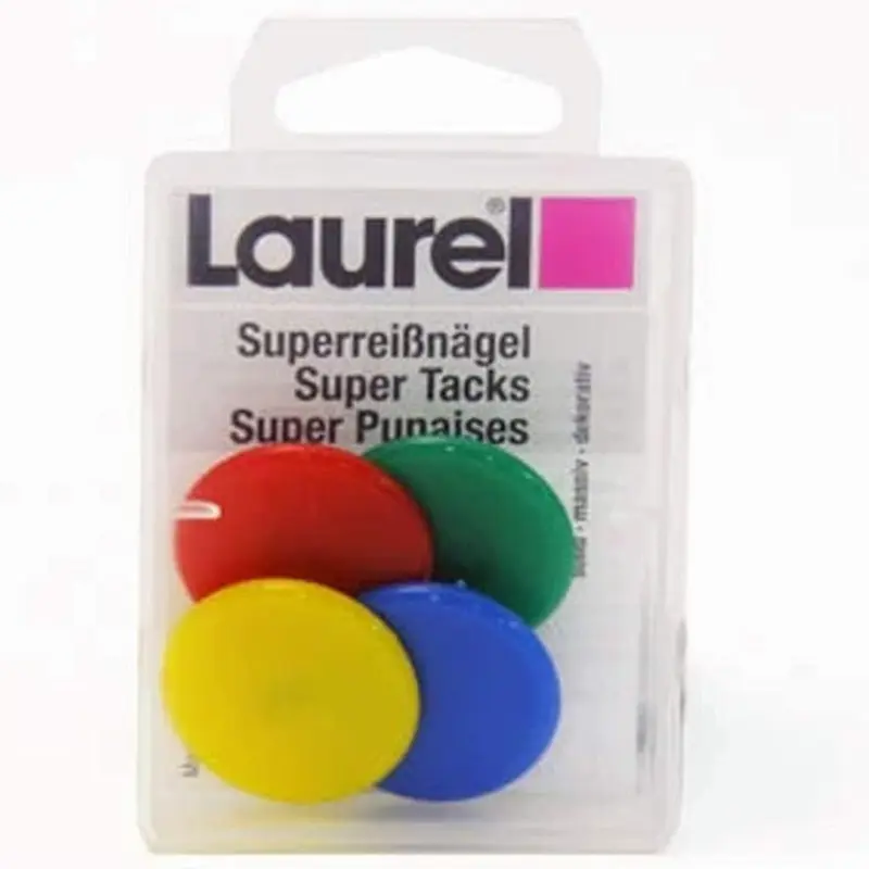 Laurel Box of Super Drawing Pins Thumb Tacks 30 mm- Pack of 4