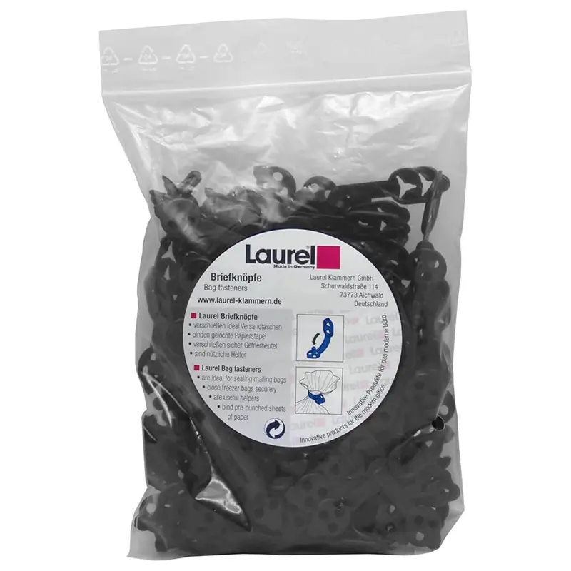 Laurel Duo Bag Fastener Black 30/38 mm