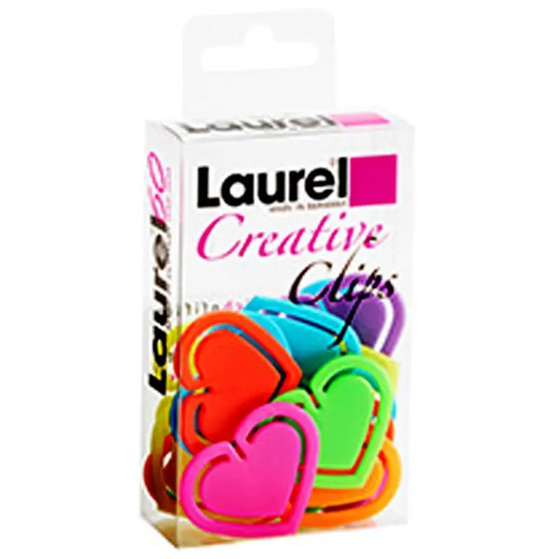 Laurel MultipurposeClip Heart Shaped Assorted 30 mm-Pack of 25