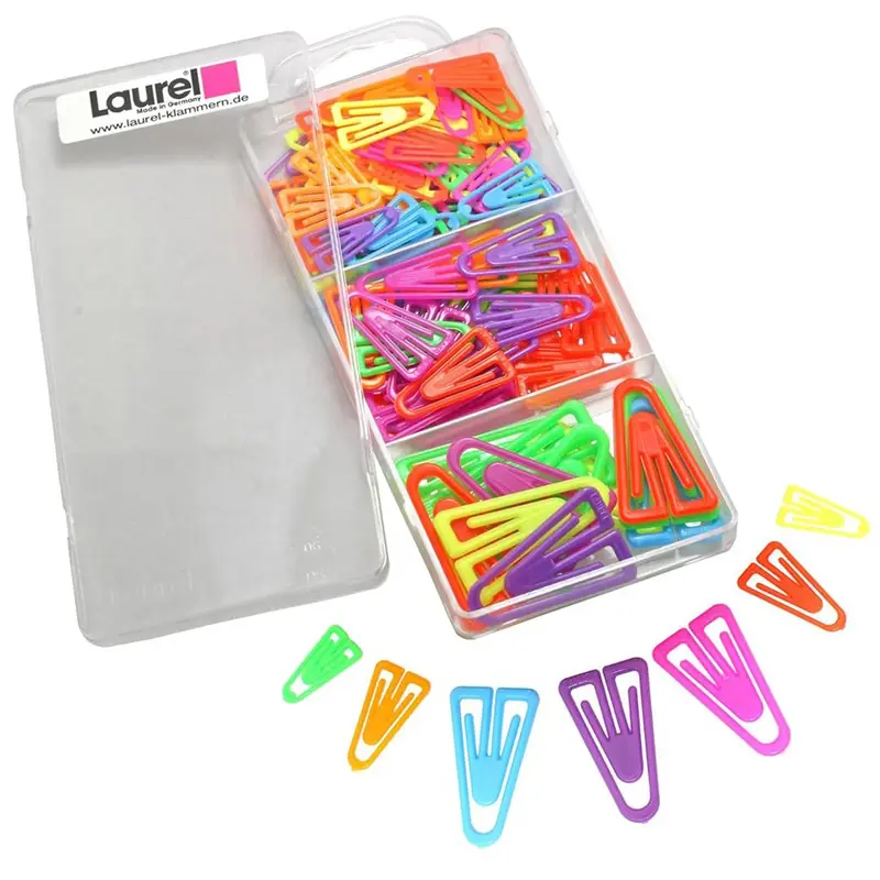 Laurel Plasticlips Mini Paper Clips Office Trio 21/25/35 mm