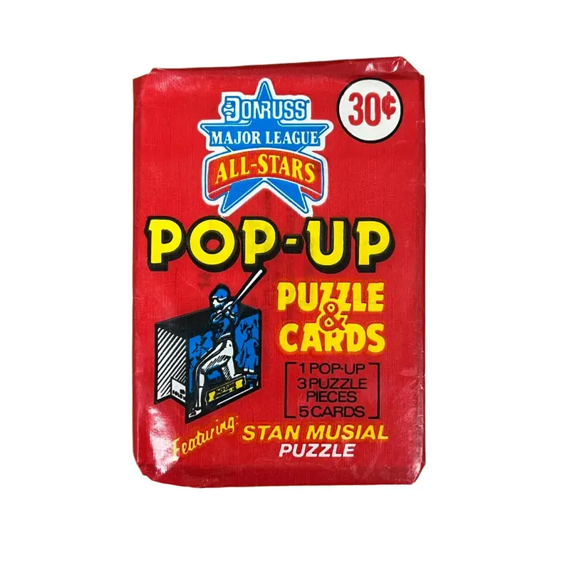1987 Donruss All-Stars Pop-Up Puzzle & Card Baseball Pack