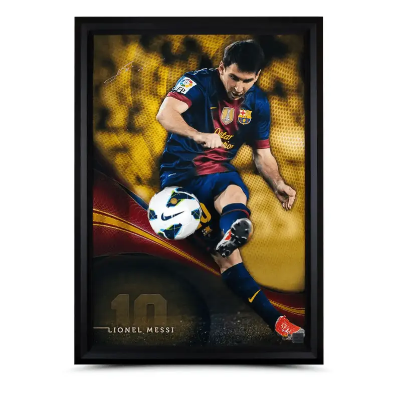 Lionel Messi Autographed Flea Flicker Breaking Through