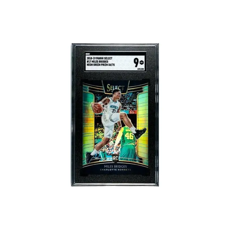 Miles Bridges 2018 Panini Select #17 Neon Green Prizm SGC 9