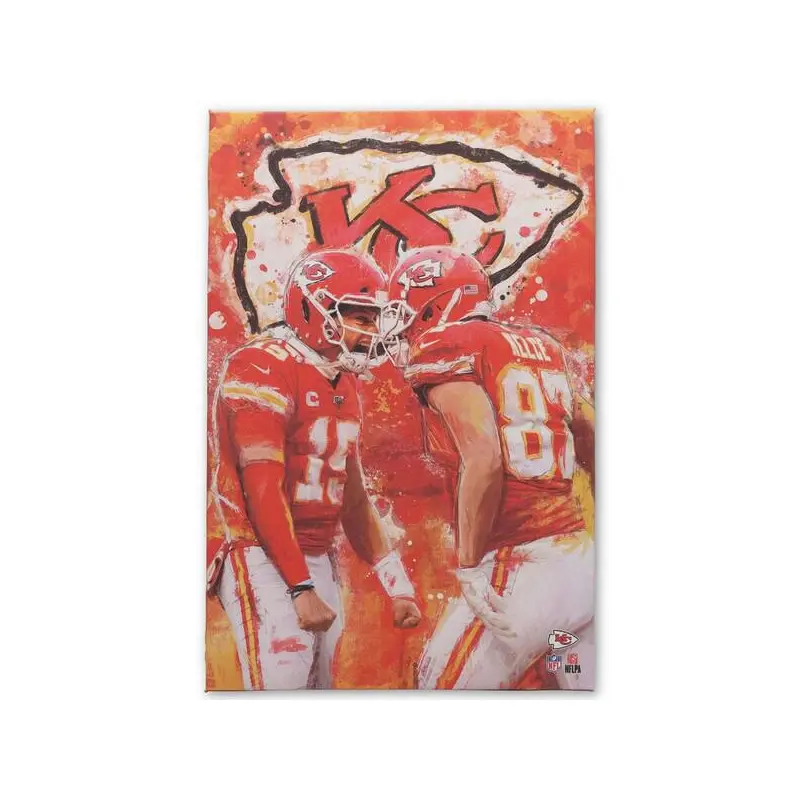 Wall Decor: Kansas City Chiefs Patrick Mahomes & Travis Kelce Canvas