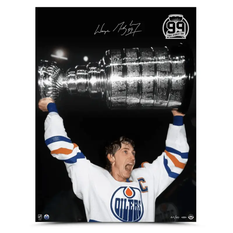 Wayne Gretzky Autographed The Great Ones First 40th Anniversary Logo 30x40