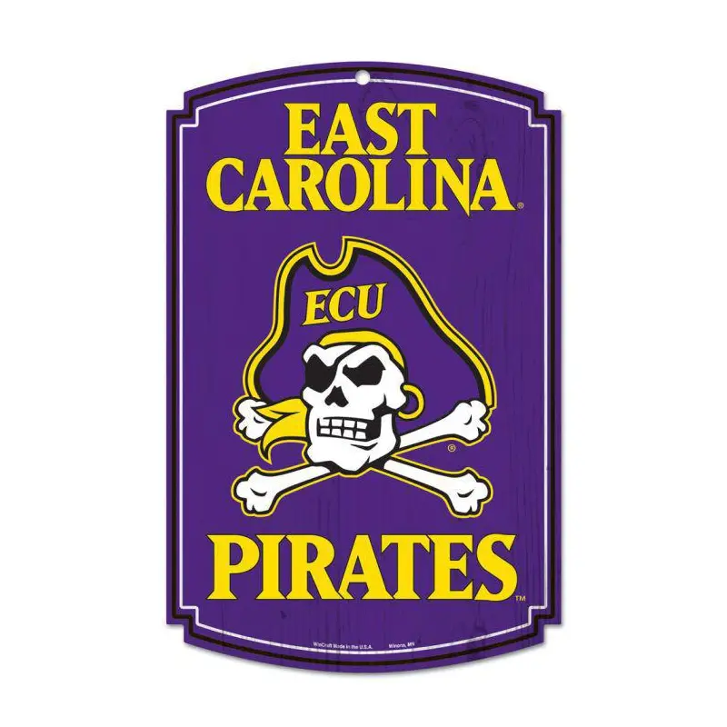 Wood Sign: East Carolina Pirates