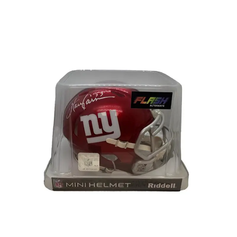 Autographed Mini Helmet: Harry Carson - NY Giants - Flash