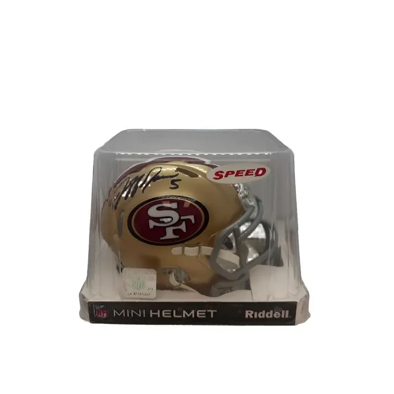 Autographed Mini Helmet: Jeff Garcia - 49rs- Speed Gold