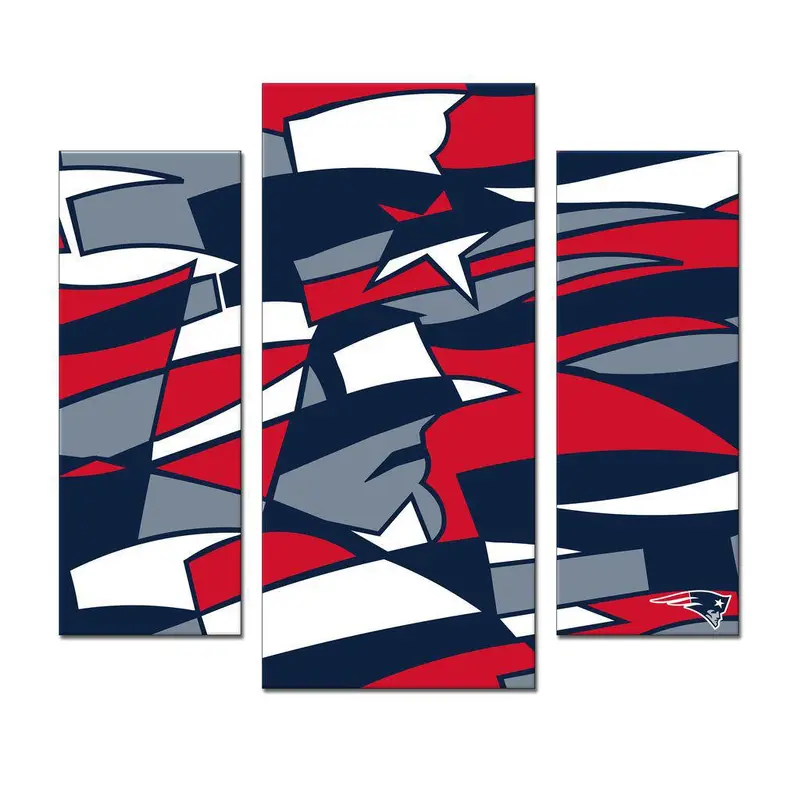 Wall Decor: New England Patriots- Modern Wall Art 3pc