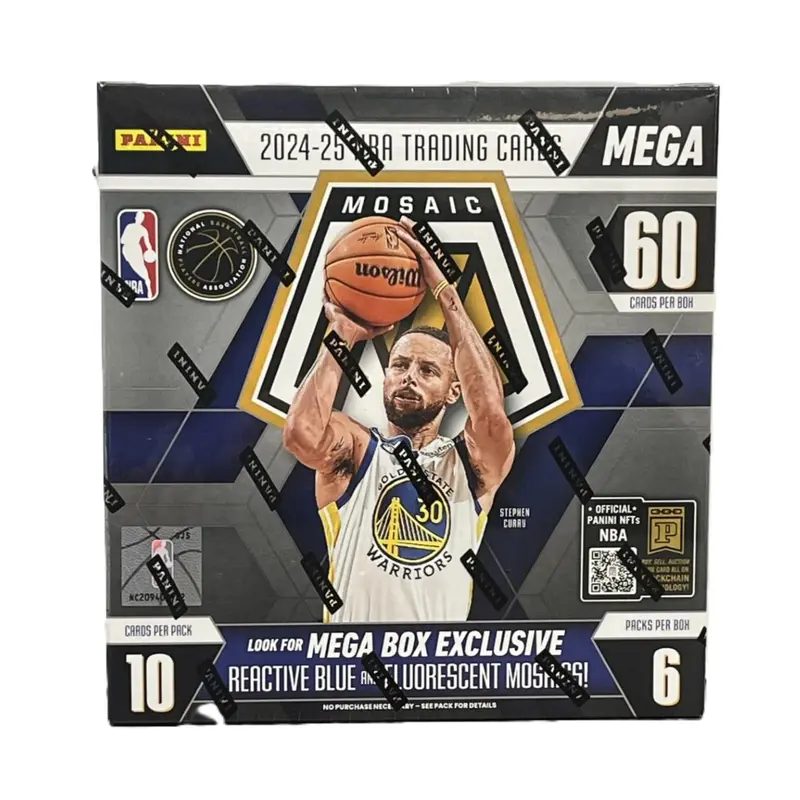 2024-25 Panini Mosaic Basketball Retail Mega Box  Exclusive Reactive Blue & Fluorescent Parallels