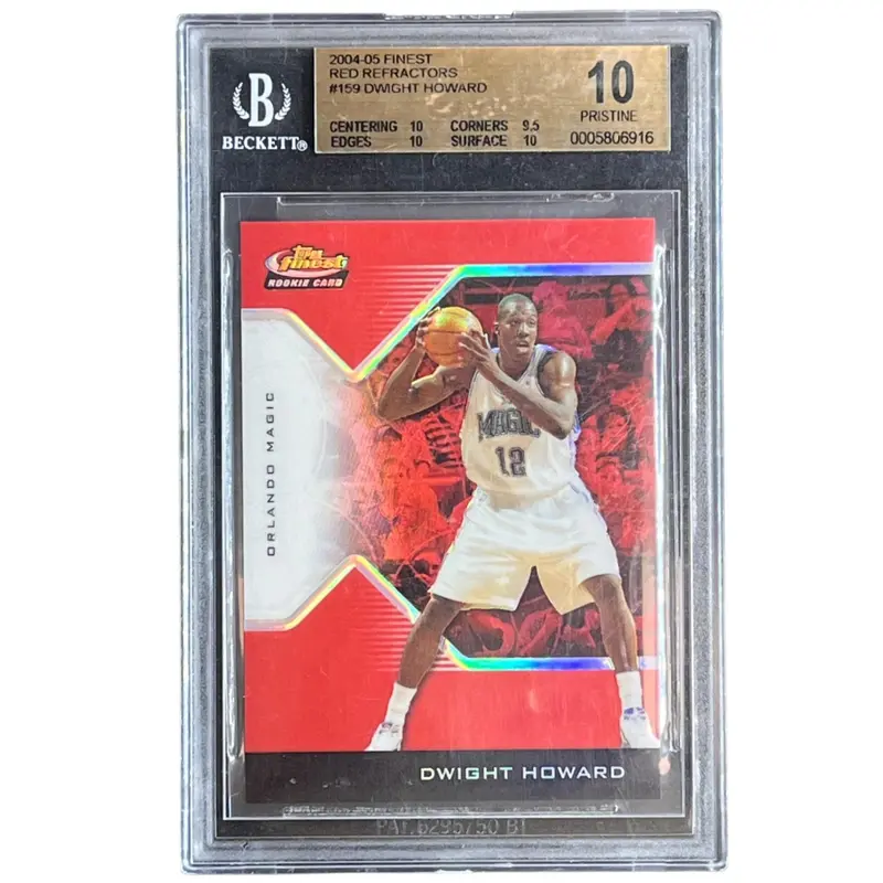 Dwight Howard 2004-05 Topps Finest Red Refractors #159 Beckett 10