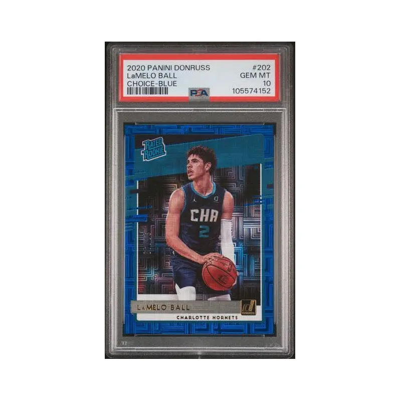 LaMelo Ball  2020 Donruss Choice Blue #202 Rated Rookie  PSA 10 Gem Mint (Serial #31/49)