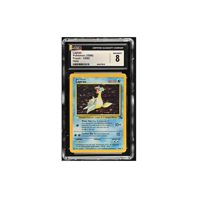 Lapras 1999 Pokmon Holo Fossil #10 CGC 8